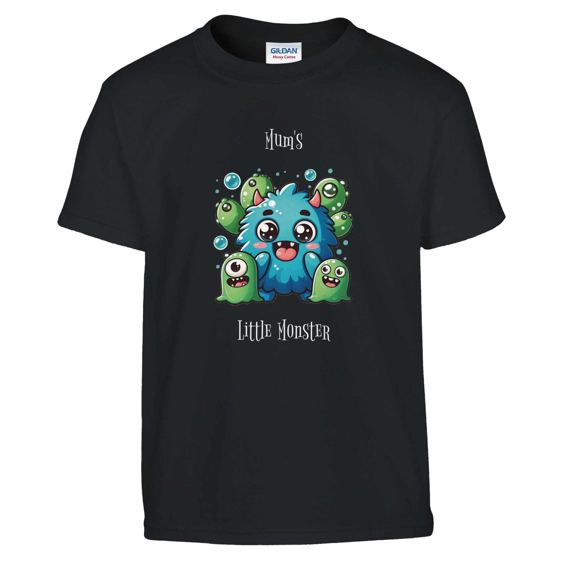 Kids crewneck T-shirt with a playful monster design and durable features, perfect for little monsters.