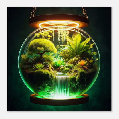 Canvas art with lush green plants in a globe, 'Save The Wild' theme.