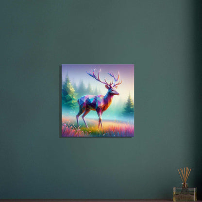 Stag Canvas Print with Enhanced Texture and Timeless Beauty Hanging on Wall