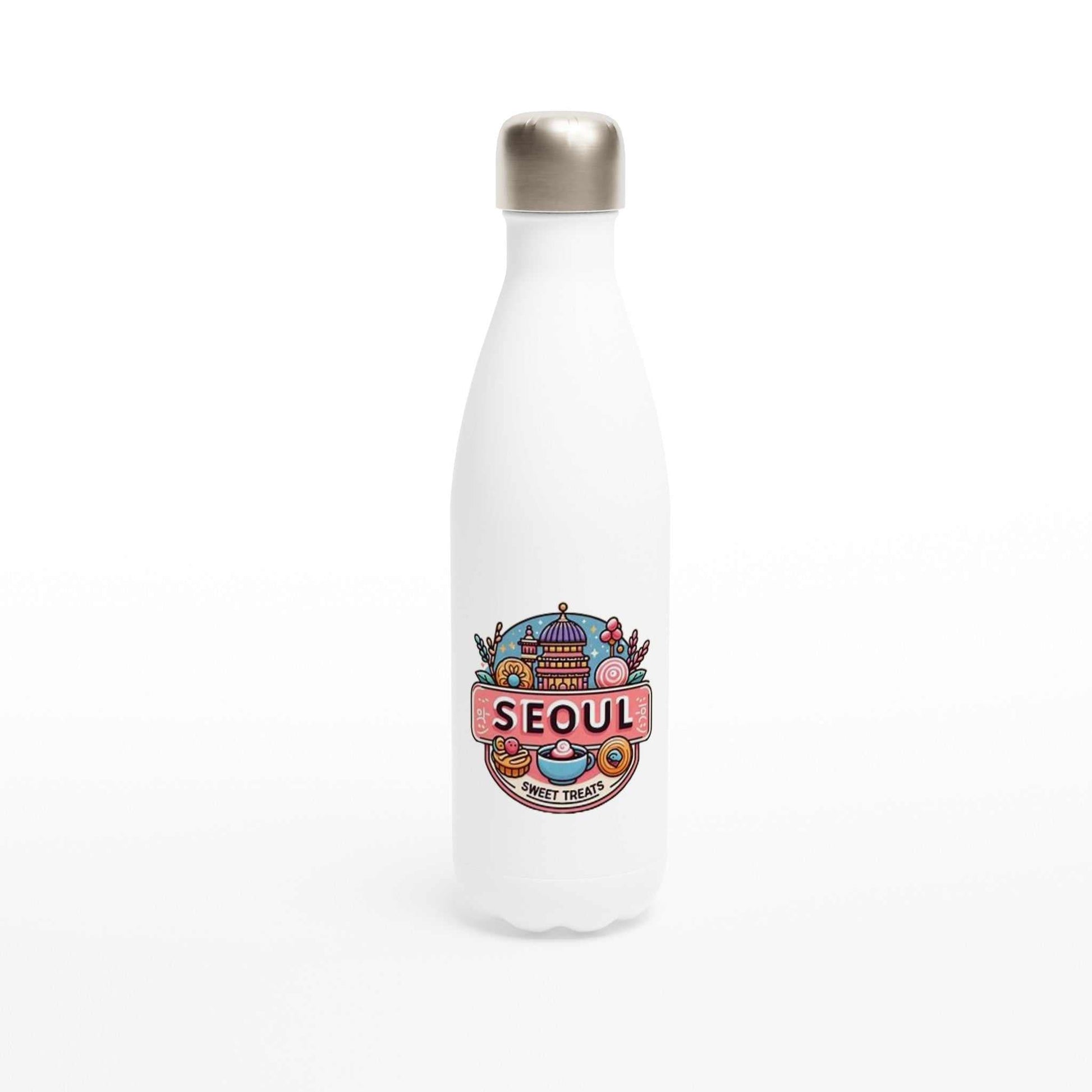 Seoul Sweet Treats Bakery Stainless Steel Water Bottle with insulation and leak-proof cap.