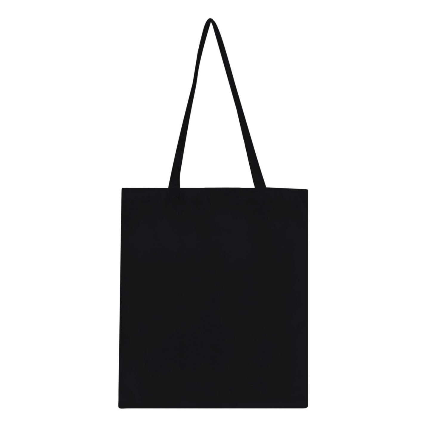 Black "Too Butch Classic Tote Bag" with long handles and reinforced stitching, 100% cotton, eco-friendly.