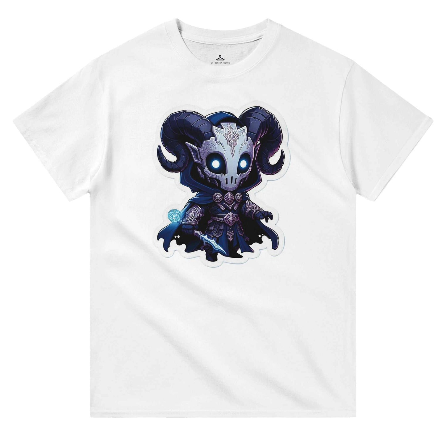 Voidwalker Women's Crewneck T-shirt with a fantasy character design, heavyweight cotton, classic fit, durable construction.