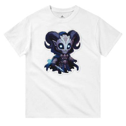 Voidwalker Women's Crewneck T-shirt with a fantasy character design, heavyweight cotton, classic fit, durable construction.