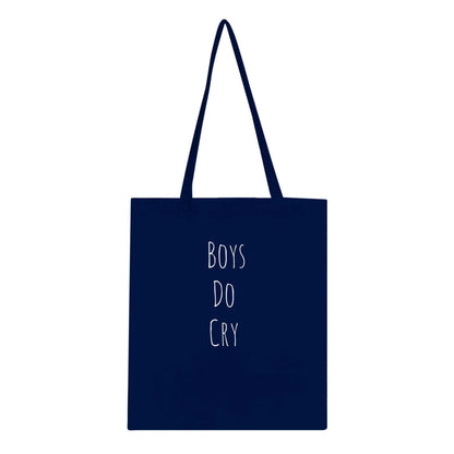 Boys Do Cry Classic Tote Bag with long handles, made from 100% cotton, featuring reinforced stitching.