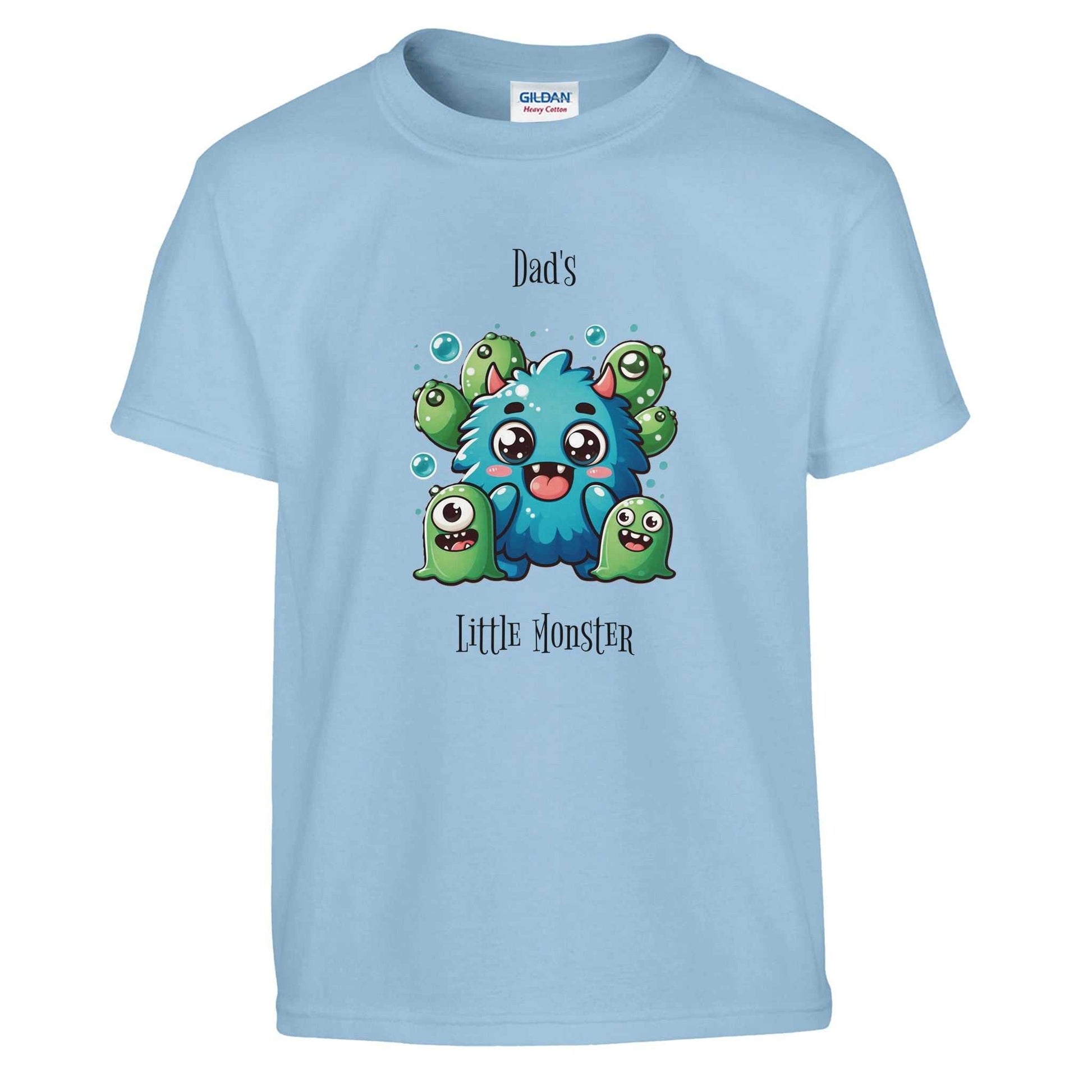 Monster Kids Crewneck T-shirt with cute monster design, 100% ring-spun cotton for comfort and durability.