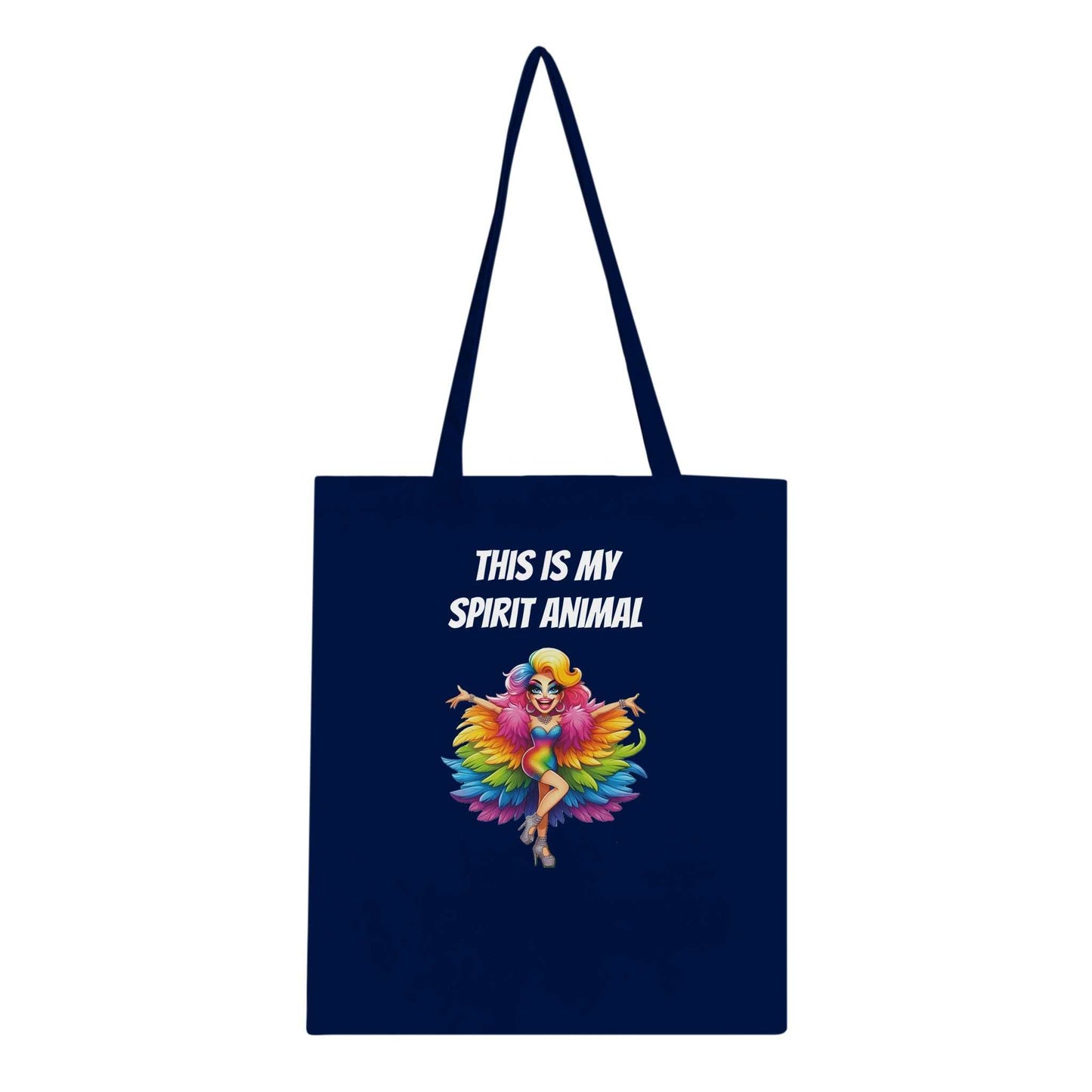 Eco-conscious Spirit Animal Tote Bag with reinforced handles, 100% cotton, 10L capacity.