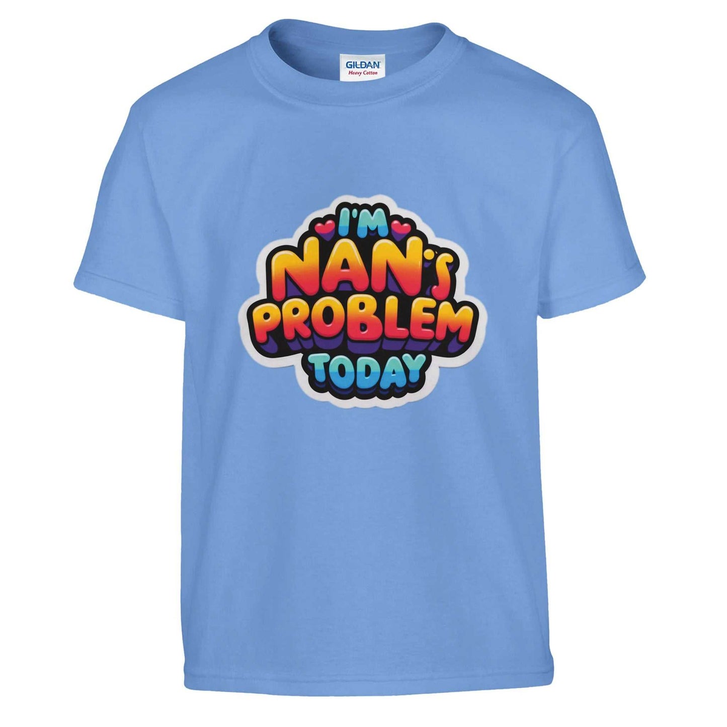 I'm Nan's Problem Today kids crewneck t-shirt in blue color.