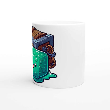 Mimic 11oz ceramic mug with glossy white finish and vibrant print featuring a character illustration.