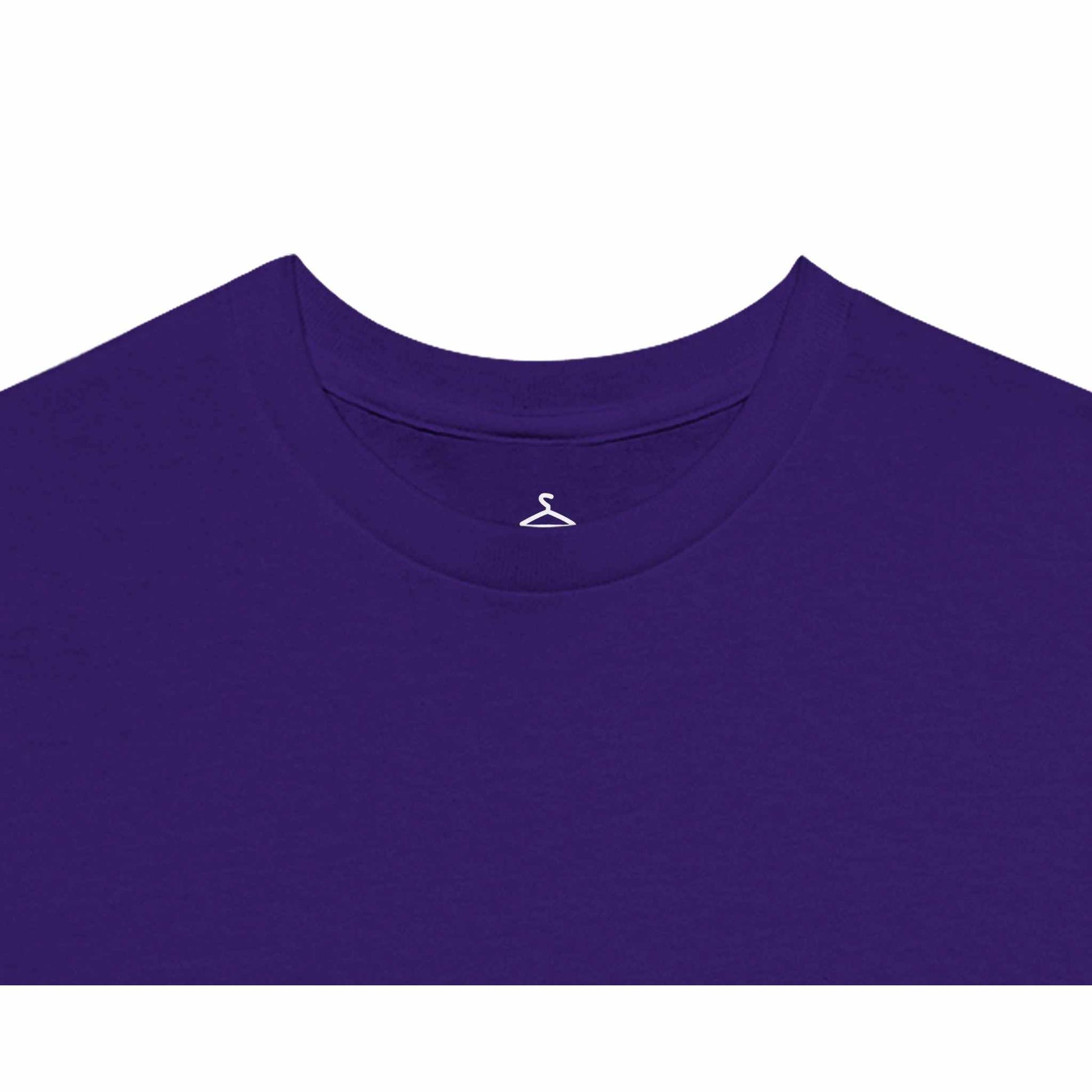 Women's crewneck T-shirt in purple, heavyweight cotton, classic fit.