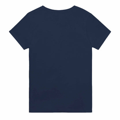 Voidwalker Women's crewneck t-shirt in navy blue, heavyweight cotton, classic fit.