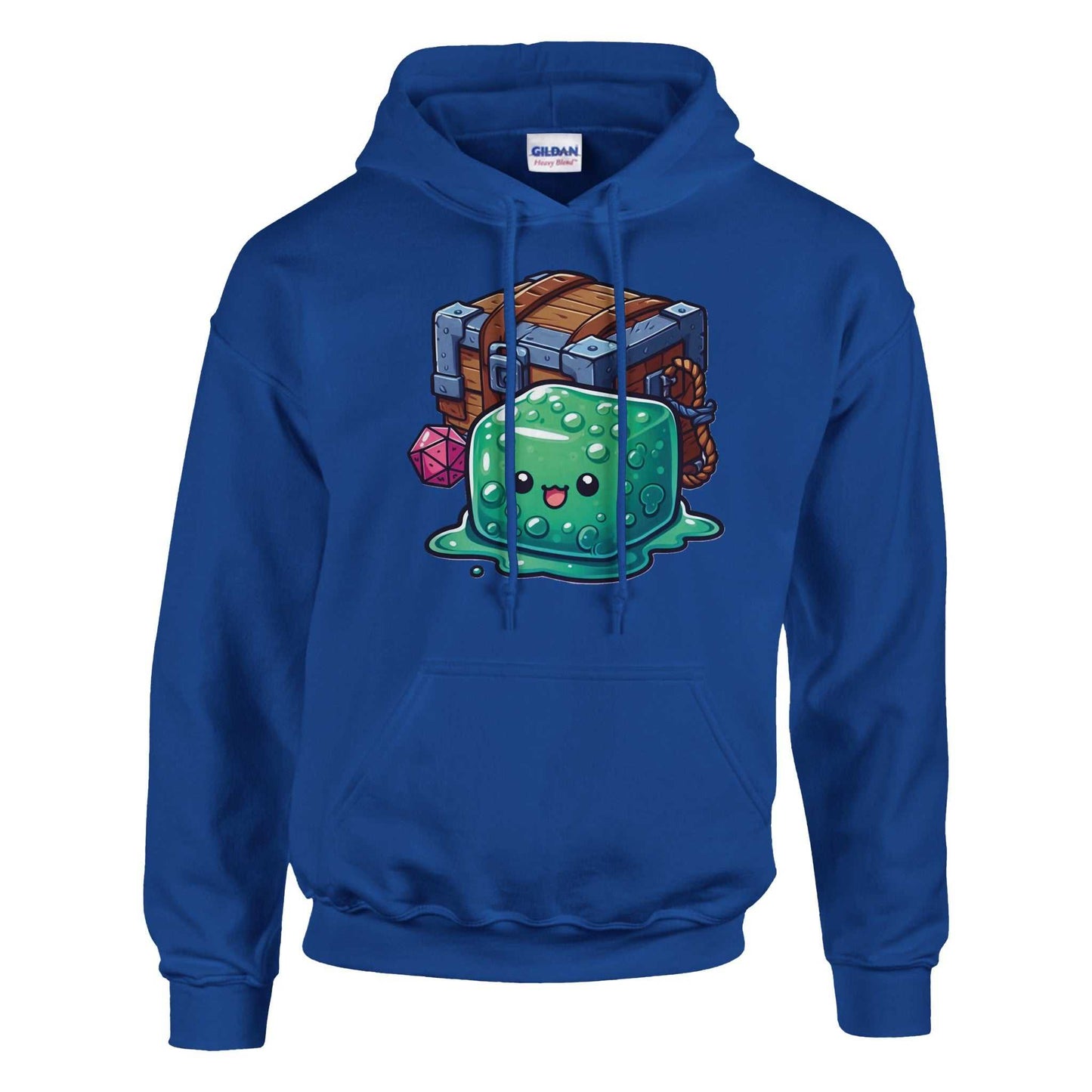 Gelatinous Cube and Mimic women's hoodie with soft cotton-poly blend and double-lined hood.