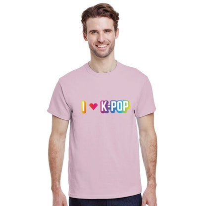 I Love Kpop Crewneck T-shirt with classic fit and durable cotton fabric