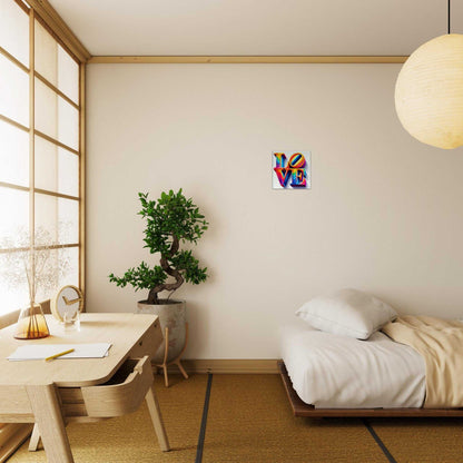 Love canvas wall art in a bedroom with modern decor.