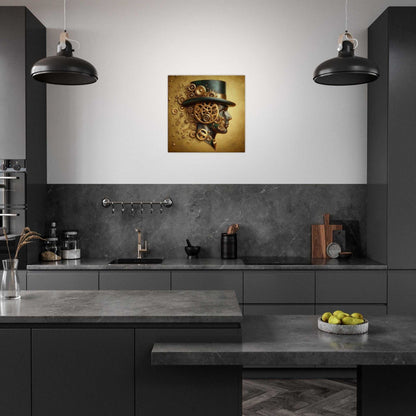 Clockwork Man Canvas print in modern kitchen setting.