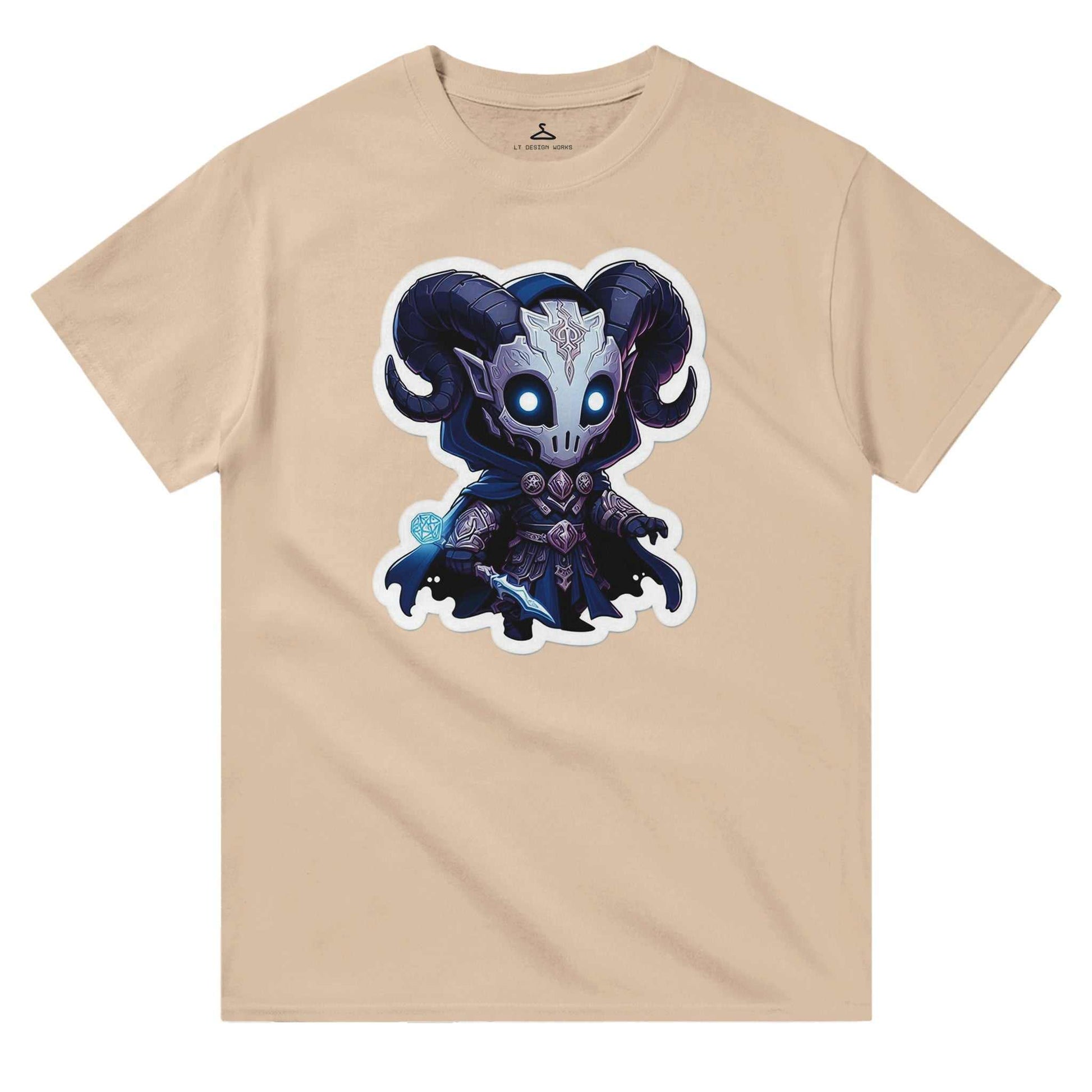 Voidwalker Men's Crewneck T-shirt with cartoon character design, heavyweight 100% cotton, classic fit.