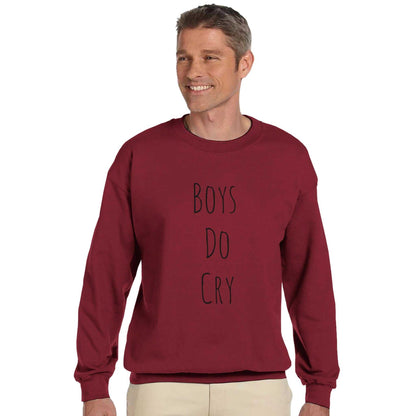 Boys do Cry Printed Classic Crewneck Sweatshirt, soft cotton-poly blend, comfortable everyday fit.