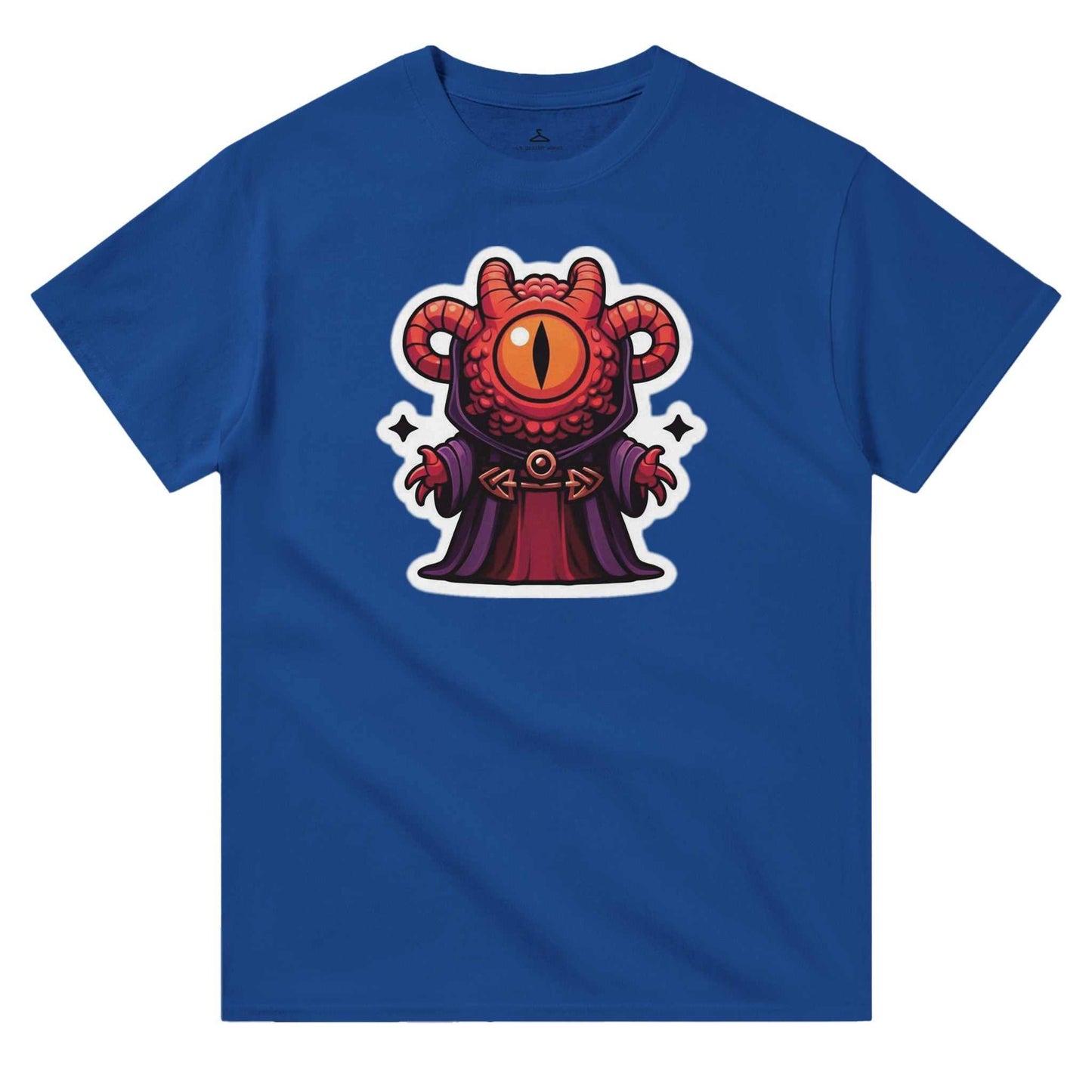 Mindflayer Women's Crewneck T-shirt in heavyweight cotton with graphic design on a blue background, classic fit.