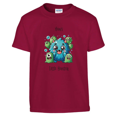 Monster Kids Crewneck T-shirt with cartoon monsters design on the front.