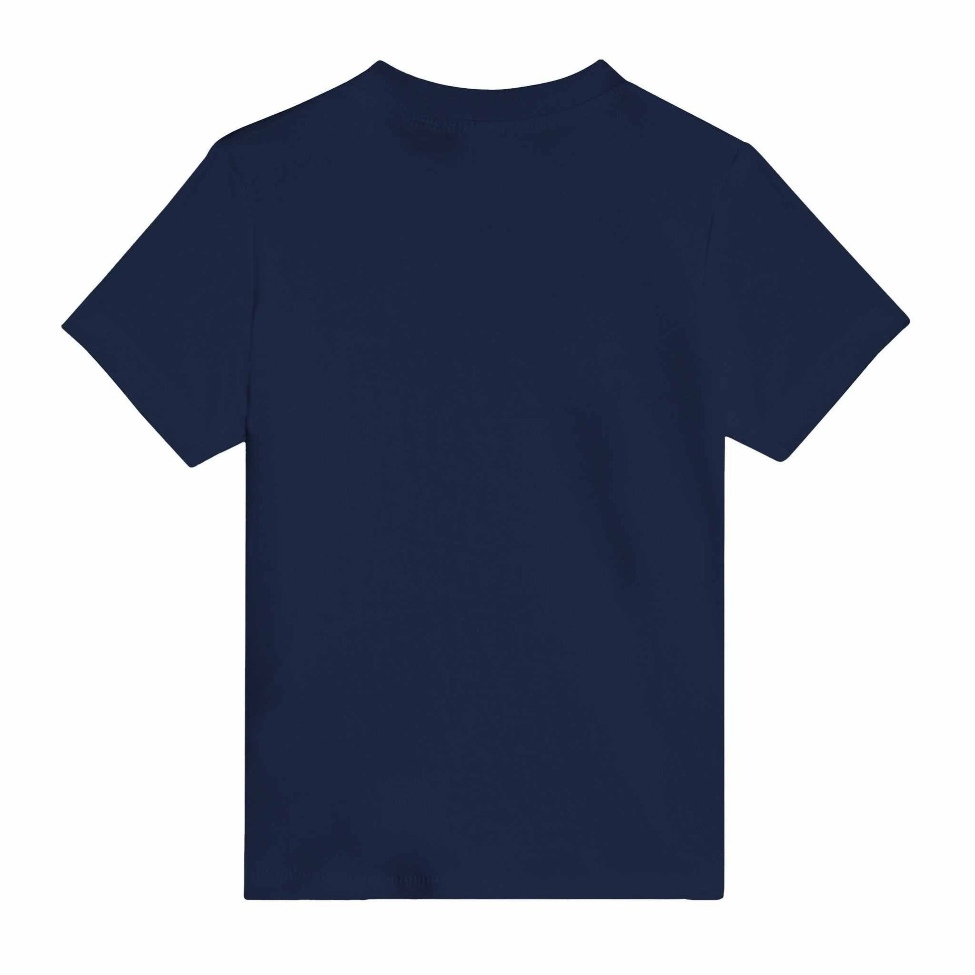 Daddy's Little Monster classic baby crewneck t-shirt, navy blue, 100% cotton, relaxed fit.