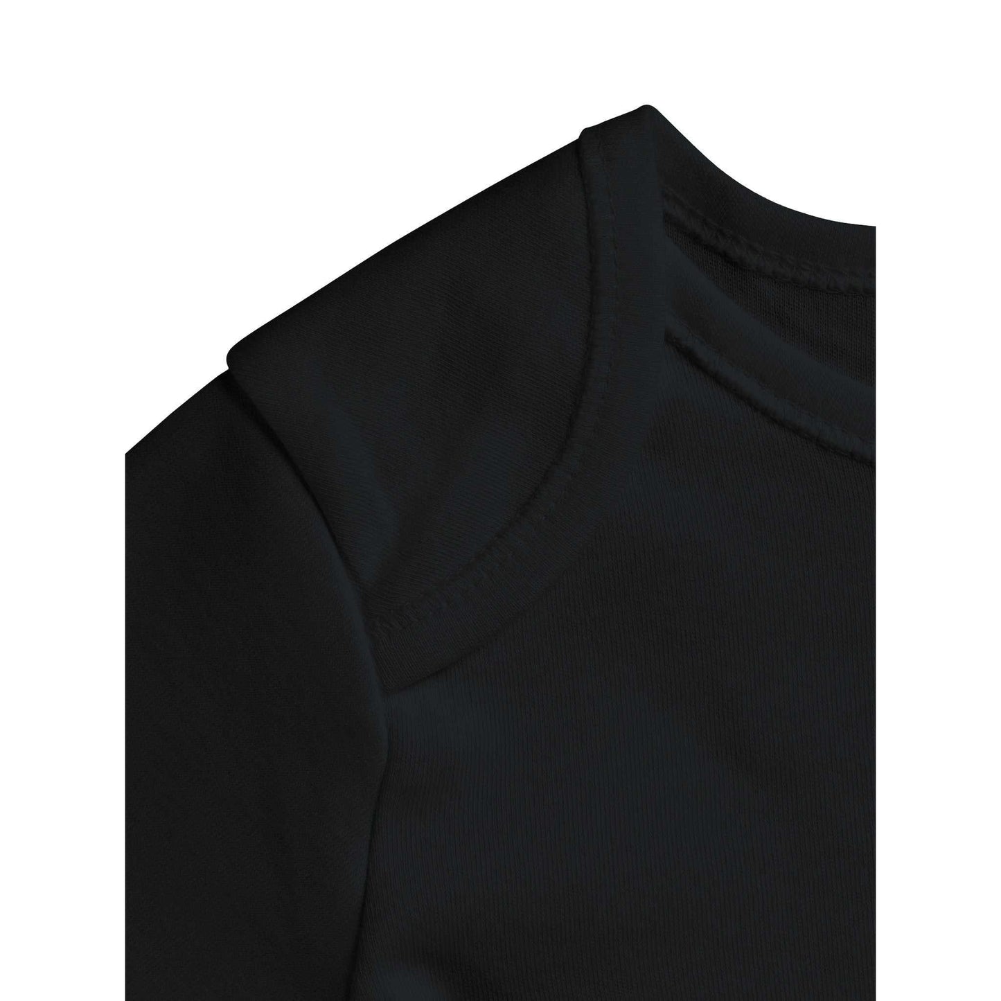 Black Fox Classic Baby Long Sleeve Bodysuit with lap shoulder detail.