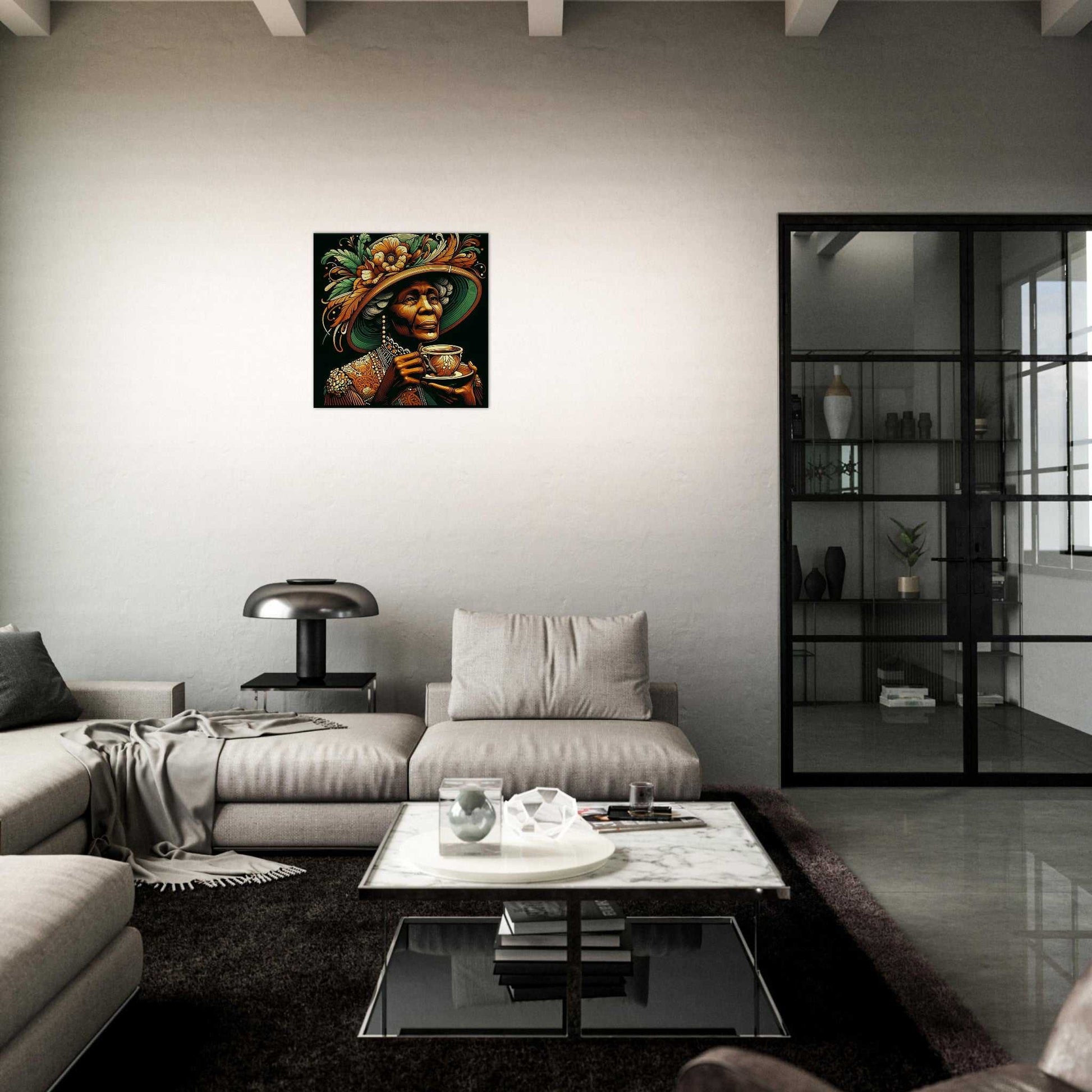 Tea time Canvas print on wall, showcasing enhanced texture and immersive art experience.