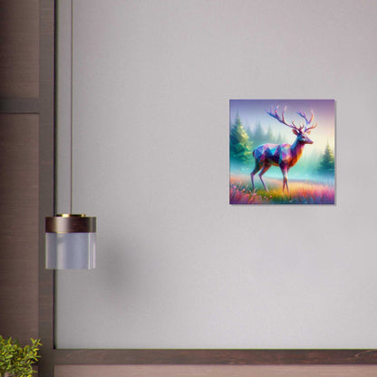 Stag Canvas print with vibrant colors on a wall.