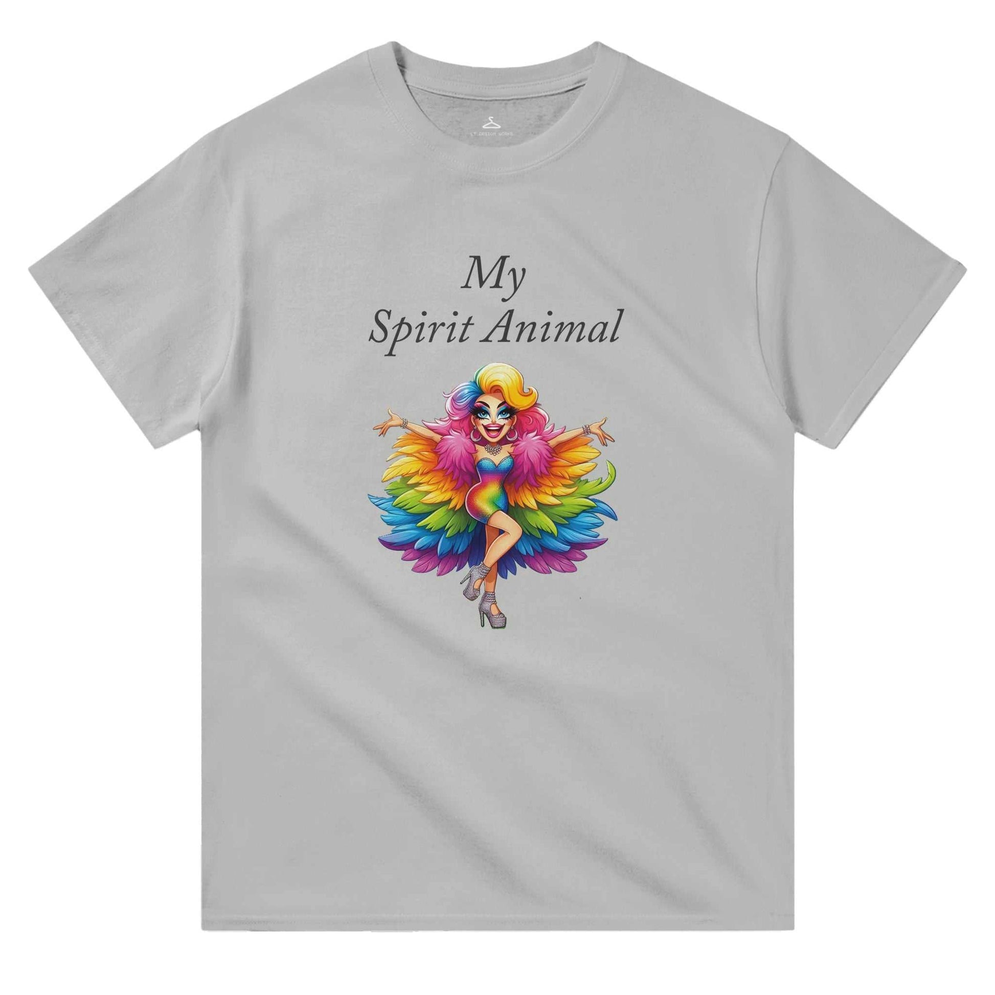 "My Spirit Animal Women's Crewneck T-shirt - heavyweight cotton with colorful spirit animal design"