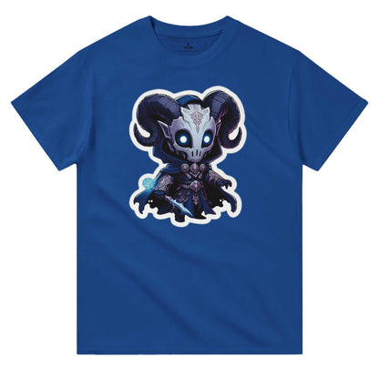 Voidwalker Men's Crewneck T-shirt with graphic print on blue heavyweight cotton, classic fit.