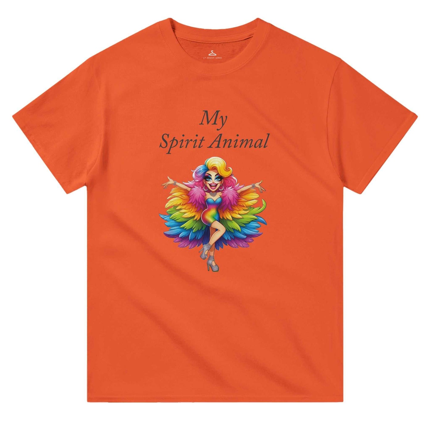 Women's crewneck t-shirt with "My Spirit Animal" graphic, heavyweight cotton, relaxed fit.