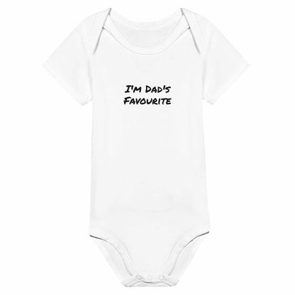 Dad's Favourite Baby Short Sleeve Bodysuit in White