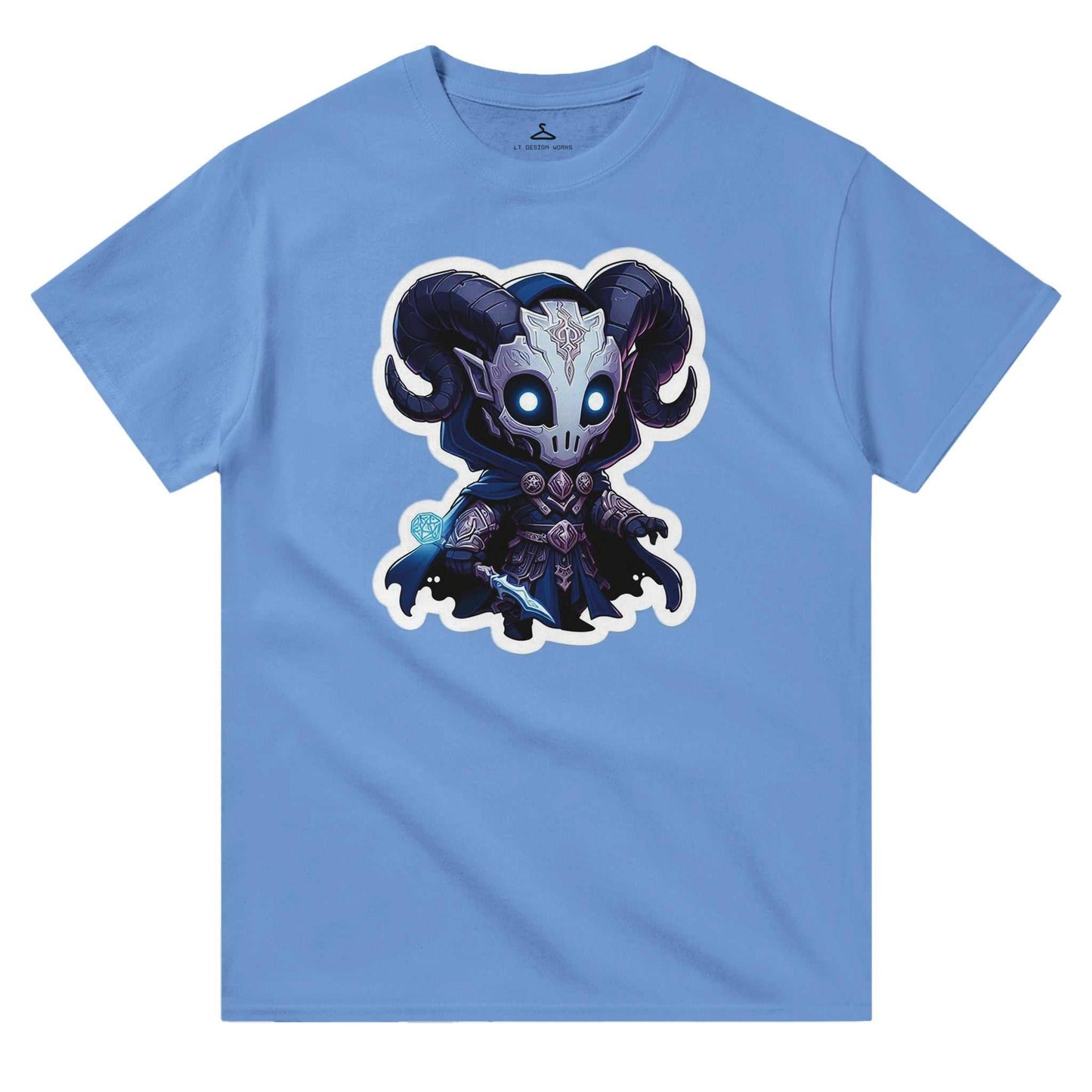 Voidwalker Men's Crewneck T-shirt featuring a unique skull-themed character design, heavyweight cotton, durable classic fit.