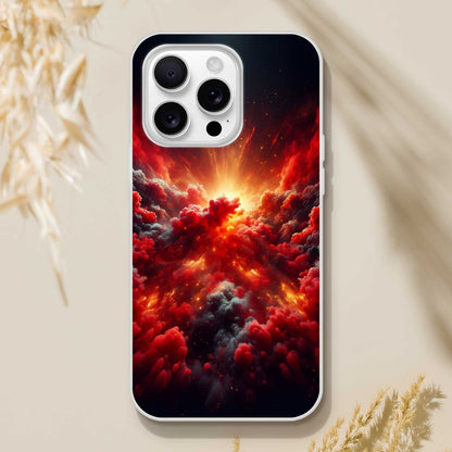 Red Clouds iPhone Flexi Case with transparent design and impact resistance.