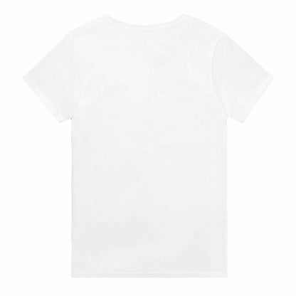 White unisex crewneck t-shirt, heavyweight cotton, classic fit, back view.