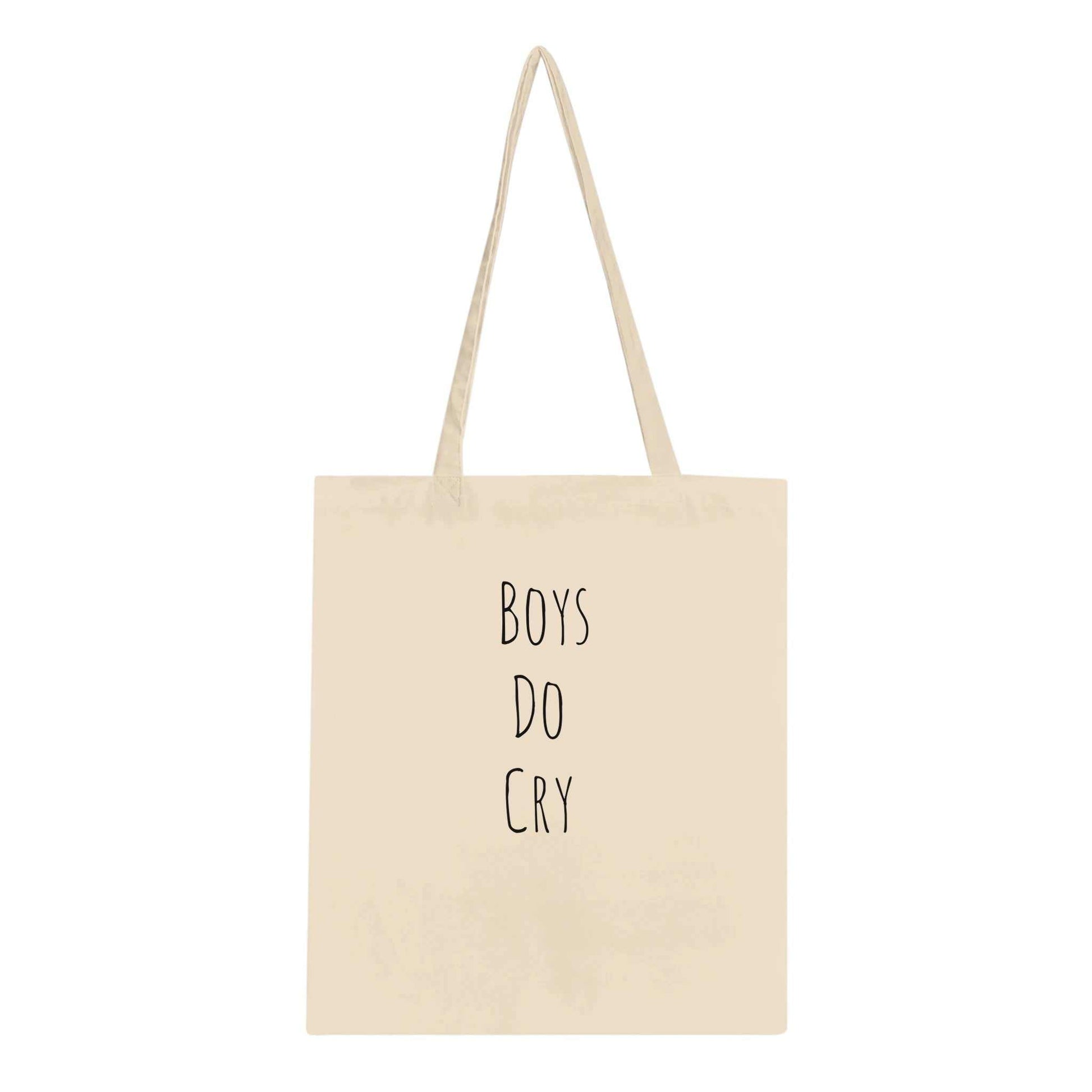 Boys Do Cry Classic Tote Bag with long handles, eco-friendly cotton, reinforced stitching, 10-liter capacity.