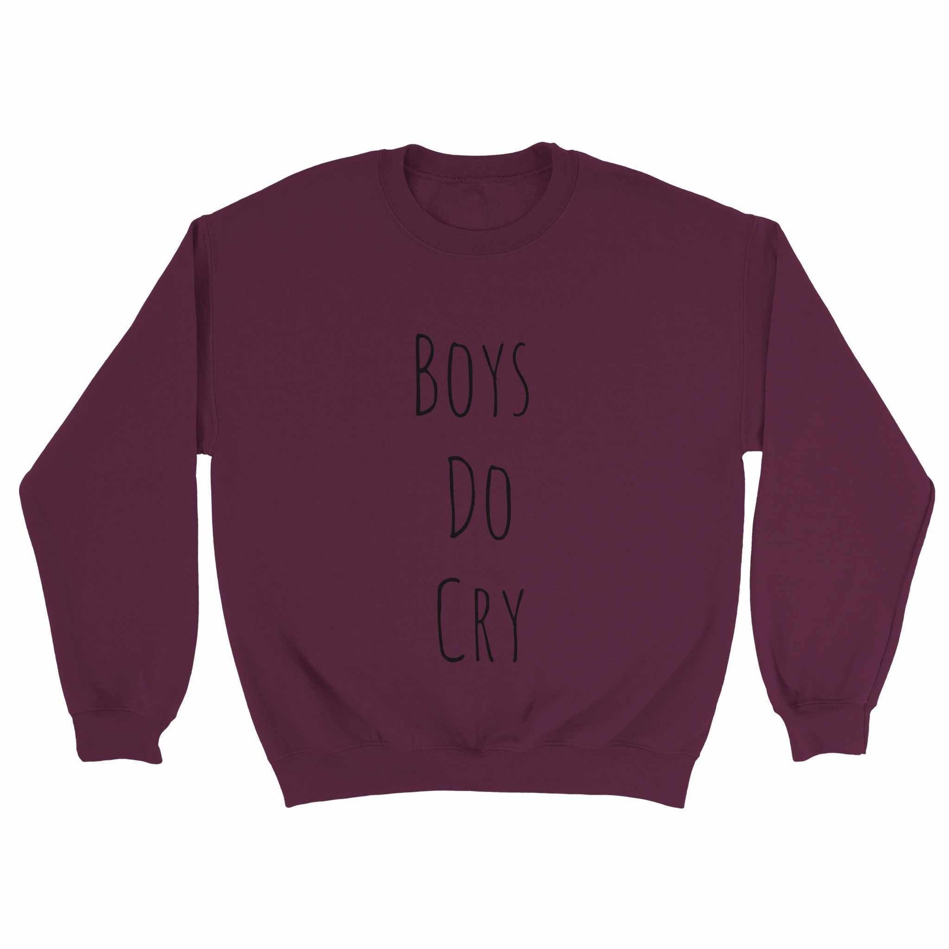 Boys do Cry printed classic crewneck sweatshirt in burgundy.