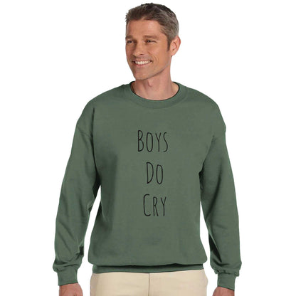 Boys do Cry printed classic crewneck sweatshirt with soft cotton-polyester blend, green color.