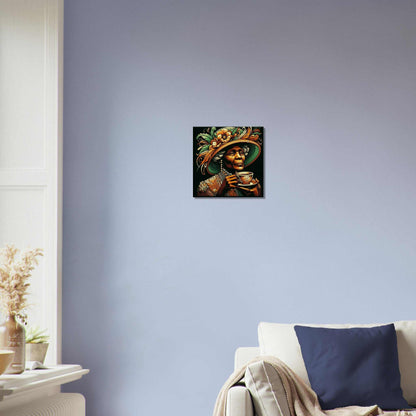 Tea time Canvas print on wall, featuring natural texture and immersive art experience.