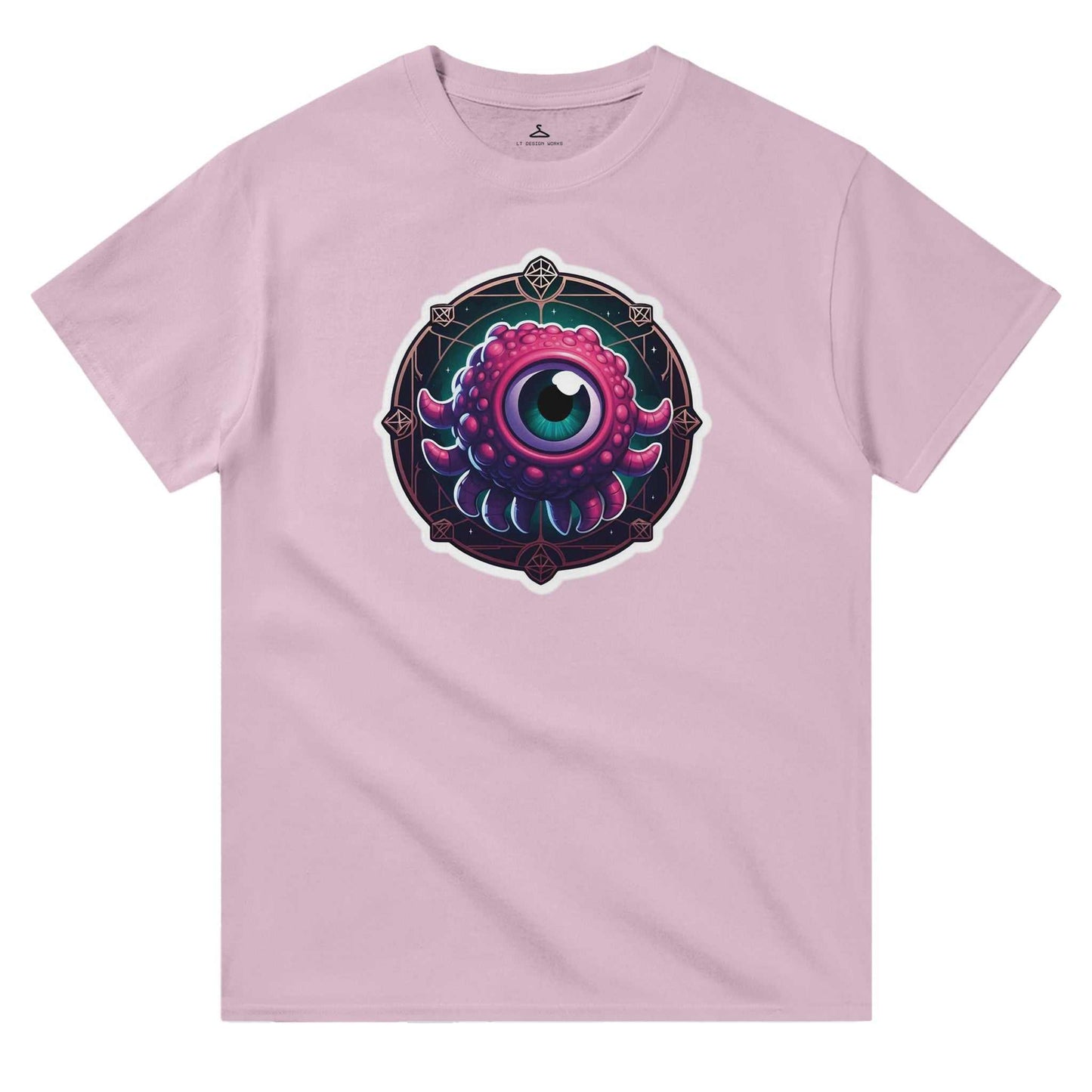 Beholder Men's Crewneck Tshirt with eye-catching design, classic fit, and durable cotton fabric.