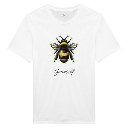 Bee Yourself Tote Bag Crewneck T-shirt with bee design and "Yourself" text.