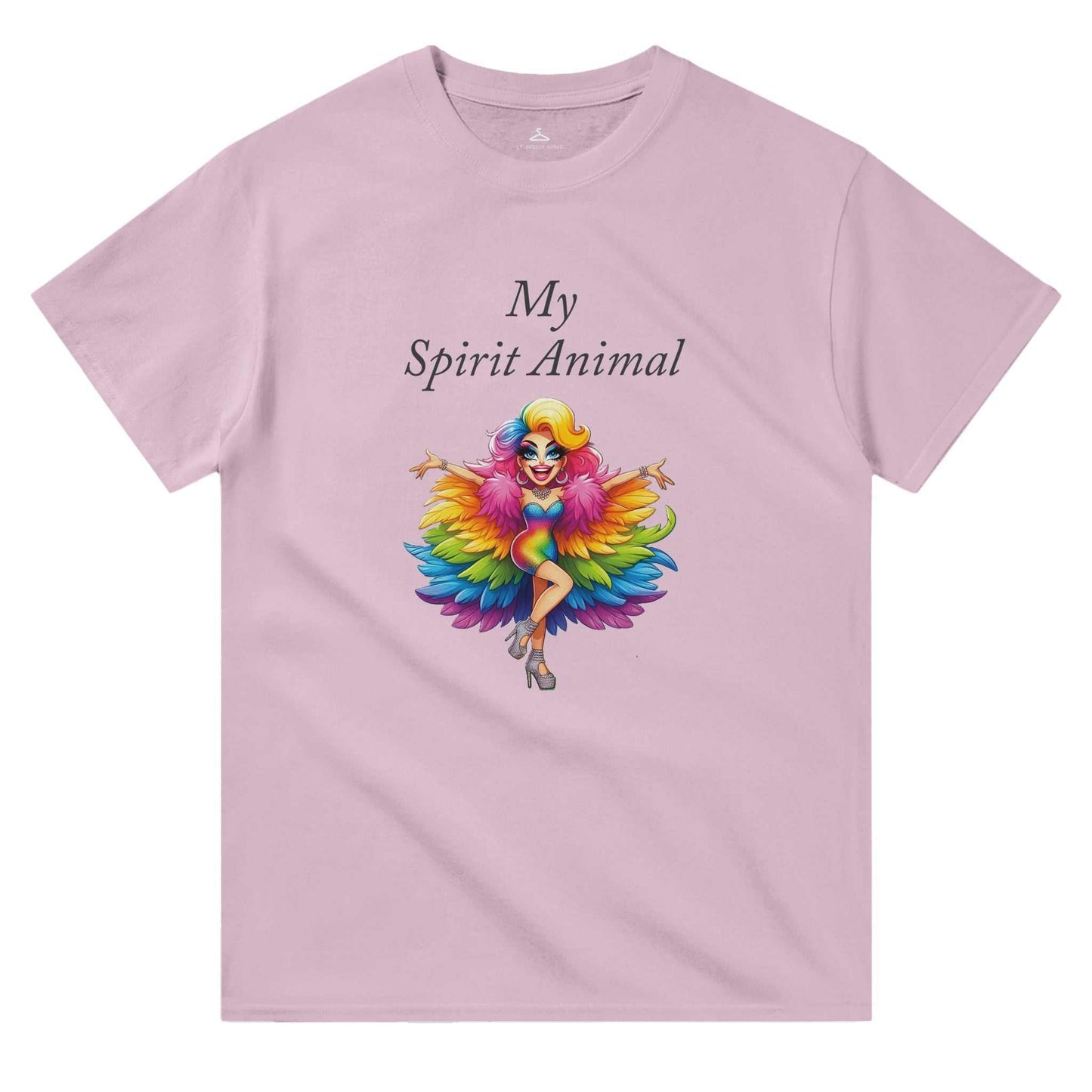 Spirit Animal Women's Crewneck T-shirt with colorful design, heavyweight cotton, classic fit.