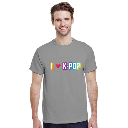 "I Love Kpop" crewneck t-shirt, heavyweight cotton, classic fit.