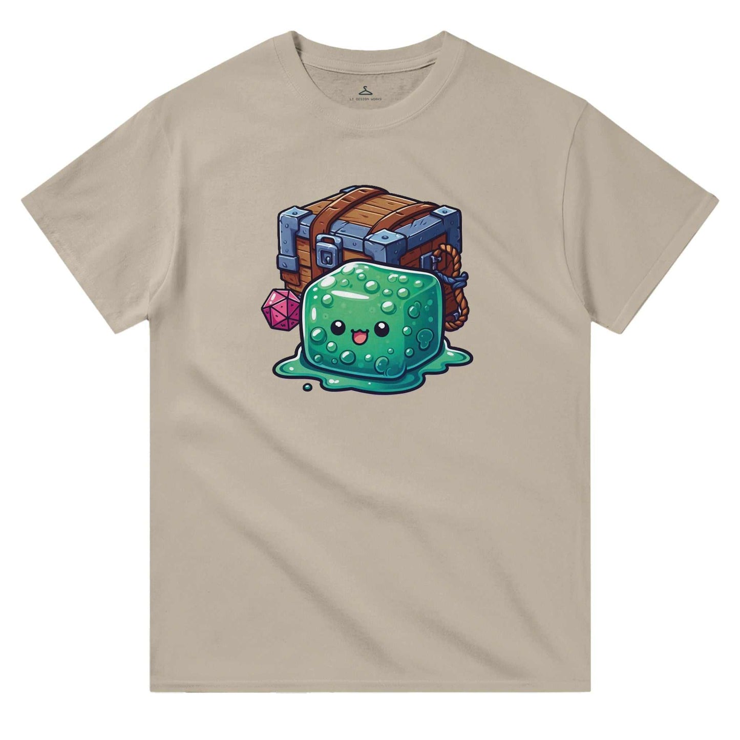 Gelatinous Cube and Mimic Women's Crewneck T-shirt with cute design on heavyweight cotton.