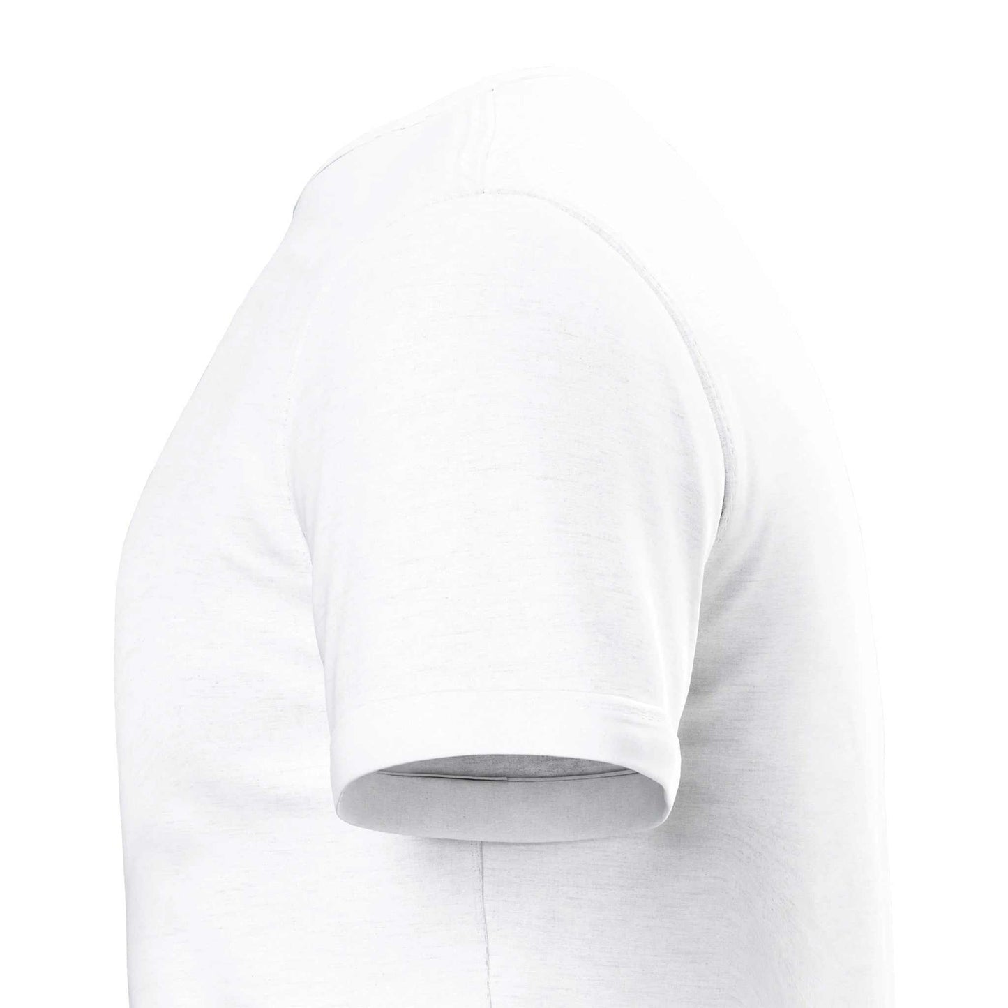 White crewneck t-shirt crafted from soft, 100% preshrunk ringspun cotton.