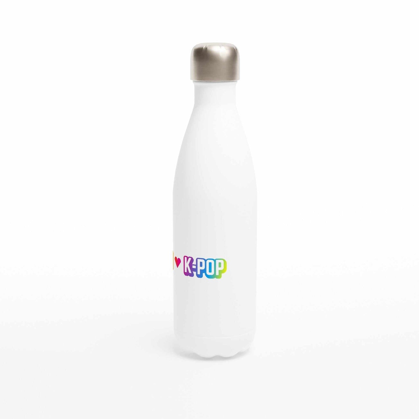 Love Kpop White 17oz Stainless Steel Water Bottle with Insulated Design