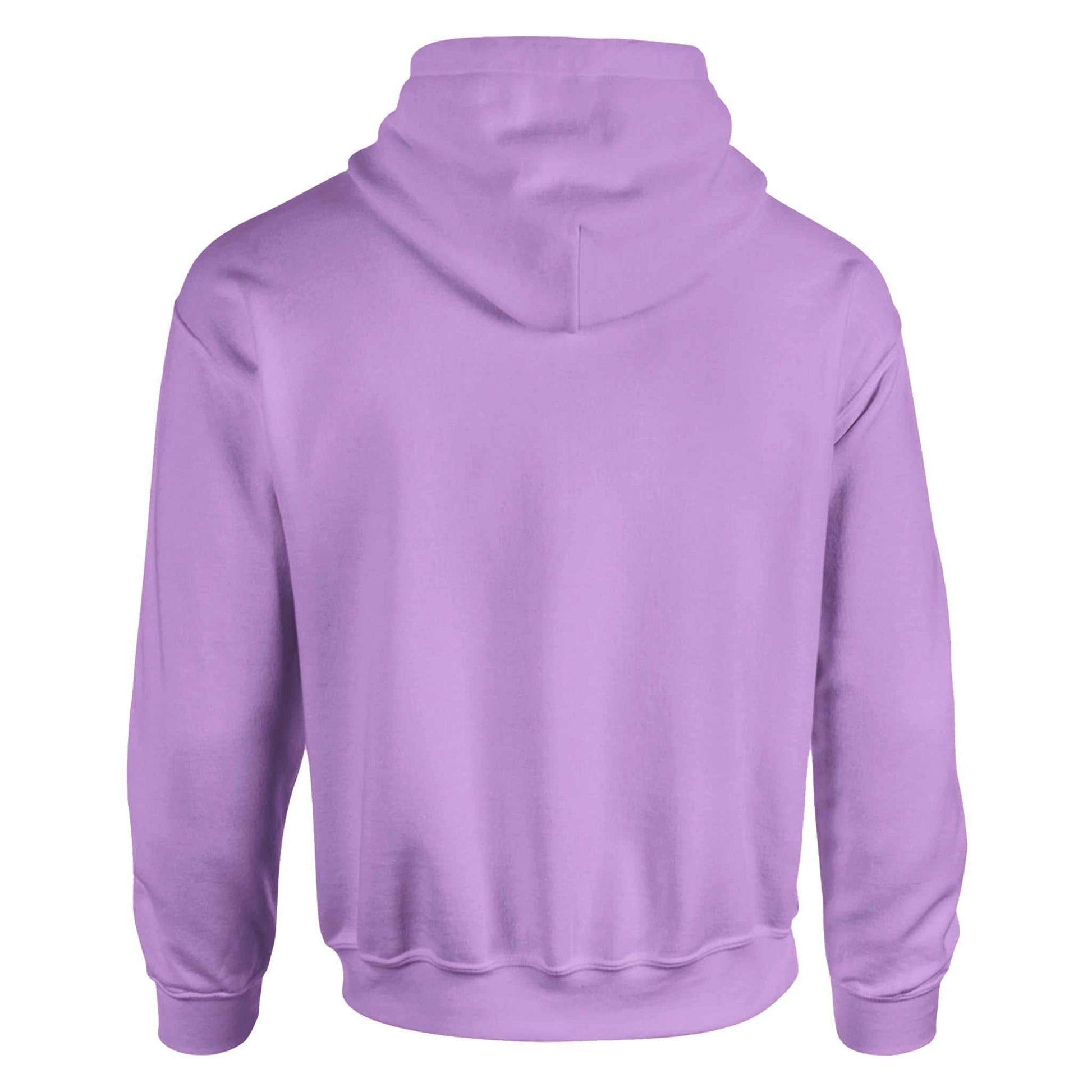 Women's pullover hoodie in purple, featuring soft 50/50 cotton-polyester blend and double-lined hood.